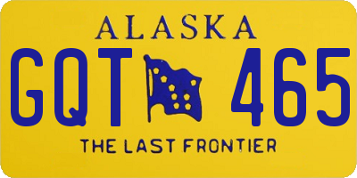 AK license plate GQT465