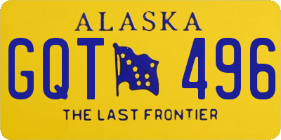 AK license plate GQT496
