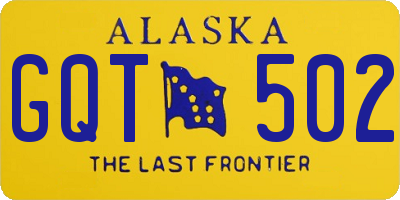 AK license plate GQT502