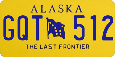 AK license plate GQT512