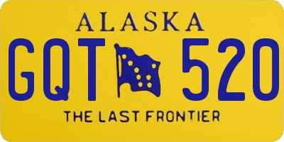 AK license plate GQT520