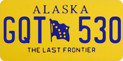 AK license plate GQT530