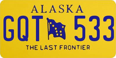 AK license plate GQT533
