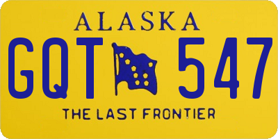 AK license plate GQT547