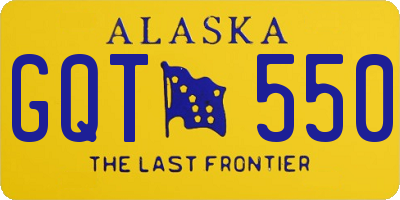 AK license plate GQT550