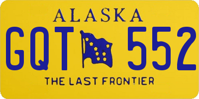 AK license plate GQT552