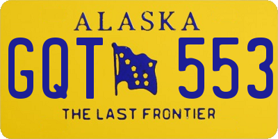 AK license plate GQT553