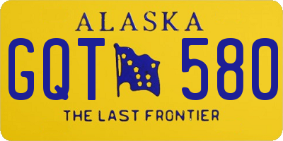 AK license plate GQT580