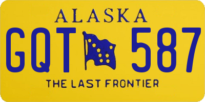 AK license plate GQT587