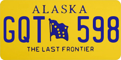 AK license plate GQT598
