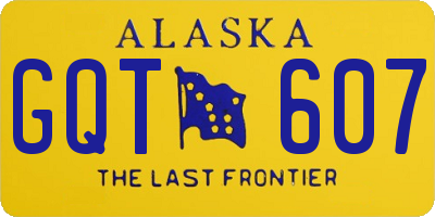 AK license plate GQT607