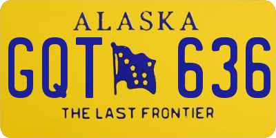 AK license plate GQT636