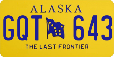AK license plate GQT643