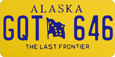 AK license plate GQT646
