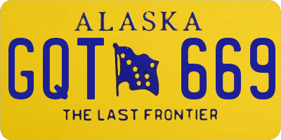 AK license plate GQT669