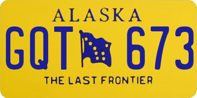 AK license plate GQT673
