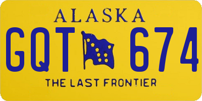 AK license plate GQT674