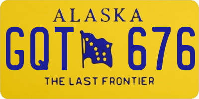 AK license plate GQT676