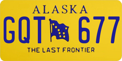 AK license plate GQT677