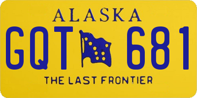 AK license plate GQT681