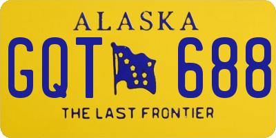 AK license plate GQT688