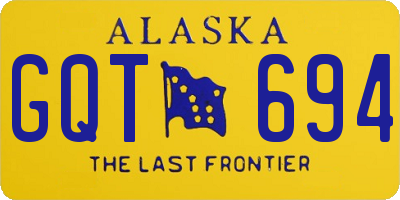 AK license plate GQT694
