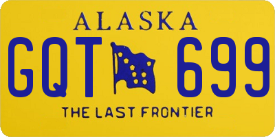 AK license plate GQT699