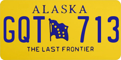 AK license plate GQT713