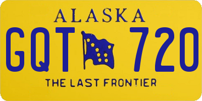 AK license plate GQT720