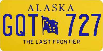 AK license plate GQT727