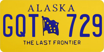 AK license plate GQT729