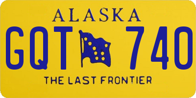 AK license plate GQT740
