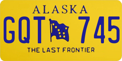 AK license plate GQT745