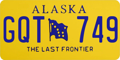 AK license plate GQT749