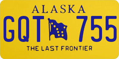 AK license plate GQT755