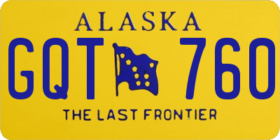 AK license plate GQT760