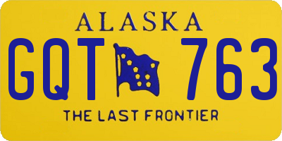 AK license plate GQT763