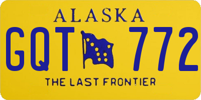 AK license plate GQT772