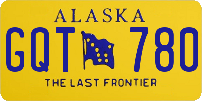 AK license plate GQT780