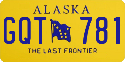 AK license plate GQT781