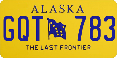 AK license plate GQT783