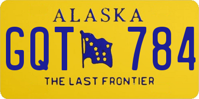 AK license plate GQT784