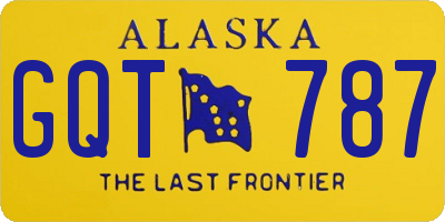 AK license plate GQT787