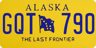 AK license plate GQT790