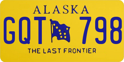 AK license plate GQT798