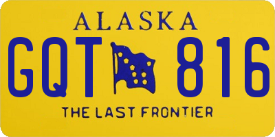 AK license plate GQT816