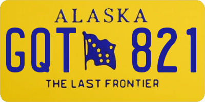 AK license plate GQT821