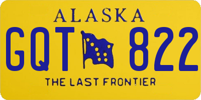 AK license plate GQT822