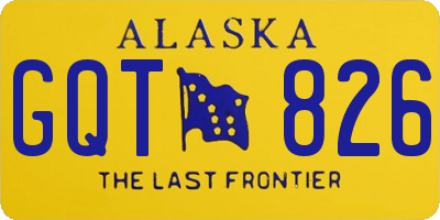 AK license plate GQT826