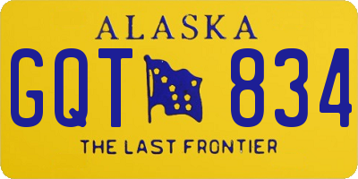 AK license plate GQT834